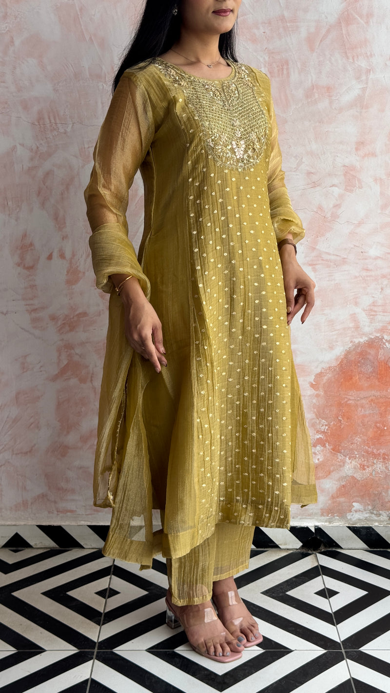Olive Gold kirti Set