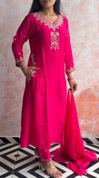 Rani Pink Kurti Set