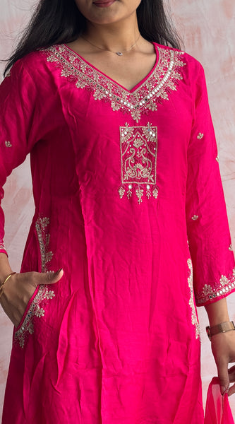 Rani Pink Kurti Set