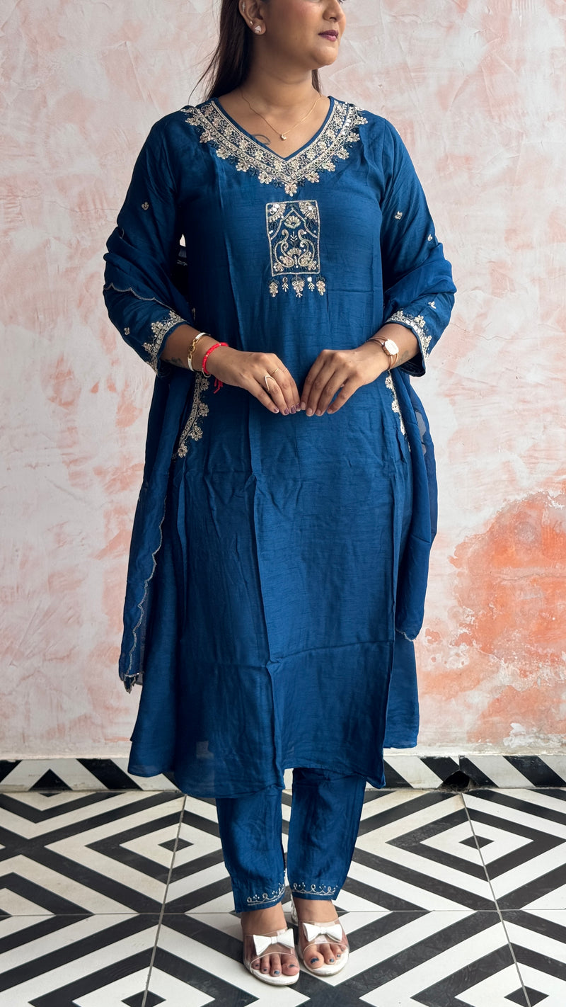 Teal Blue Kurti Set
