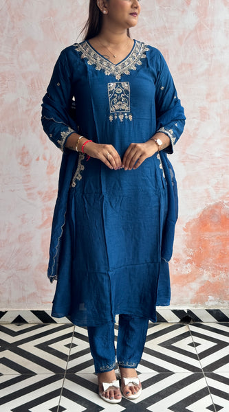 Teal Blue Kurti Set