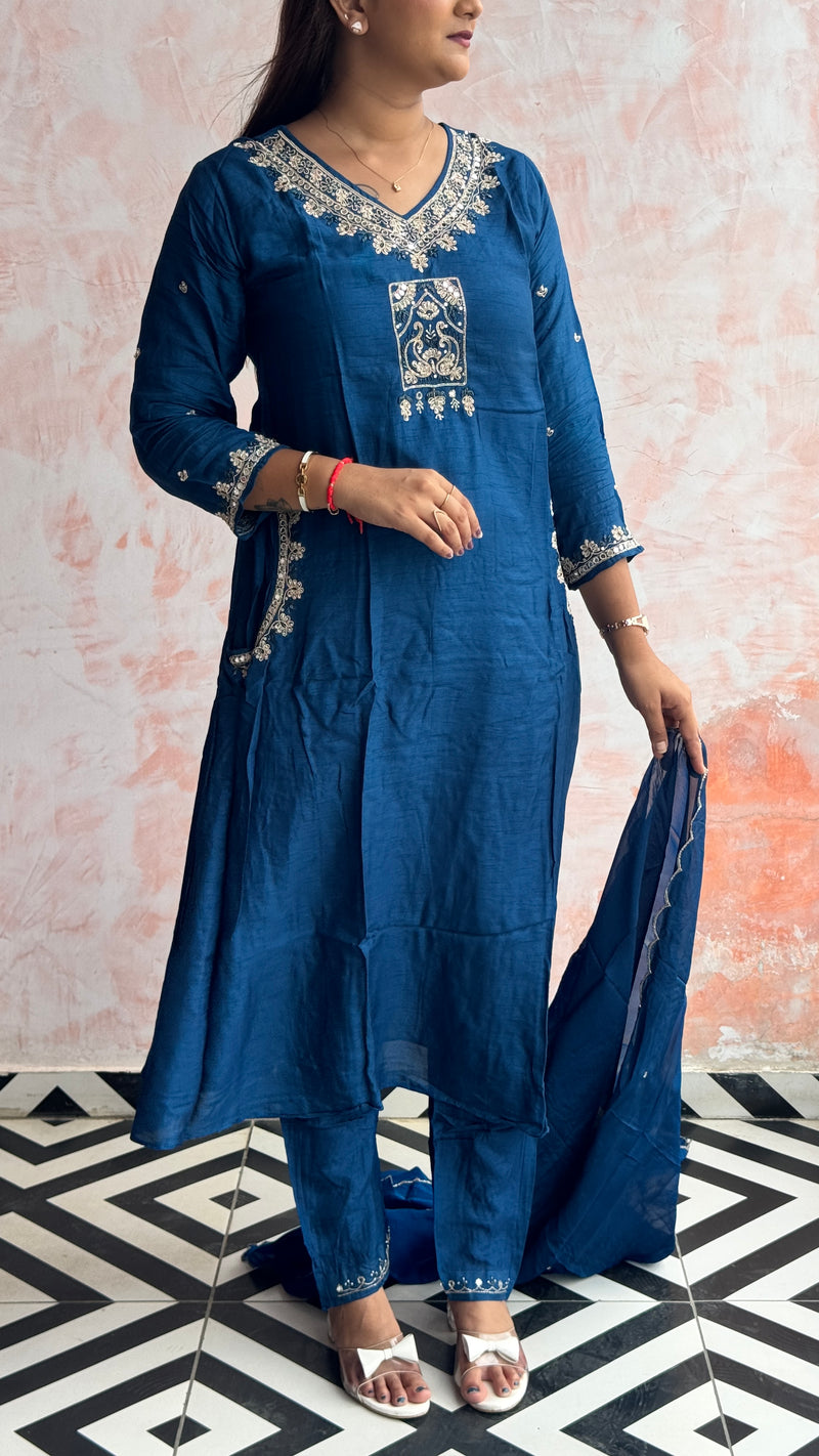 Teal Blue Kurti Set