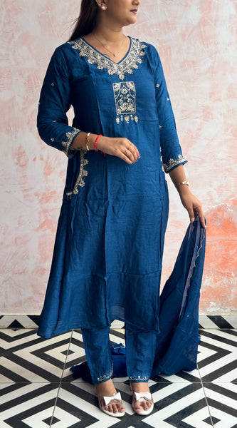 Teal Blue Kurti Set