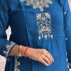 Teal Blue Kurti Set