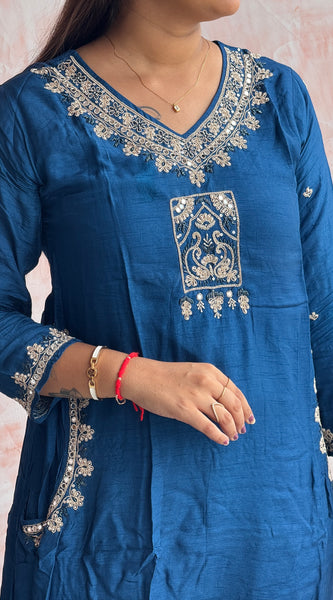 Teal Blue Kurti Set
