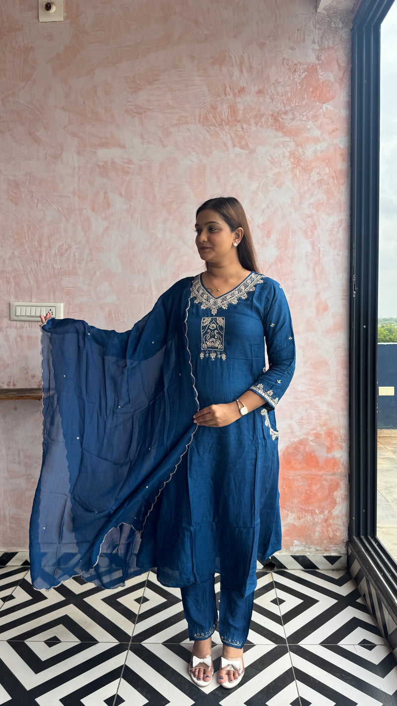 Teal Blue Kurti Set