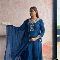Teal Blue Kurti Set