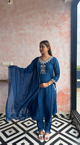 Teal Blue Kurti Set
