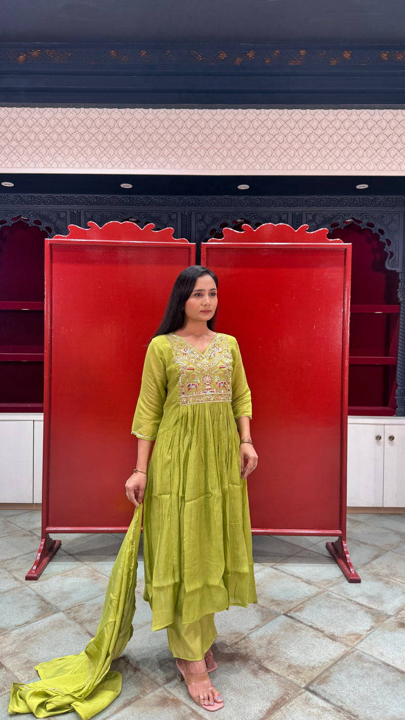 Olive Green Kurti Set