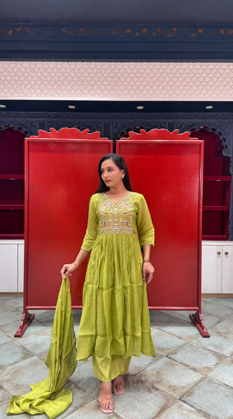 Olive Green Kurti Set