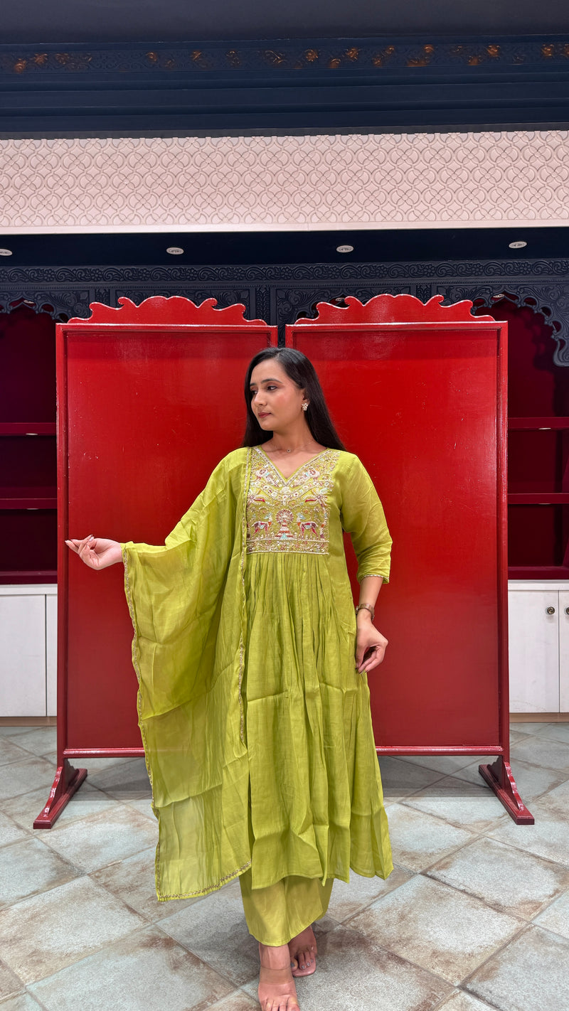 Olive Green Kurti Set