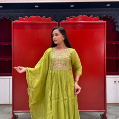 Olive Green Kurti Set