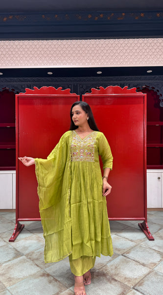 Olive Green Kurti Set