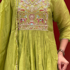 Olive Green Kurti Set