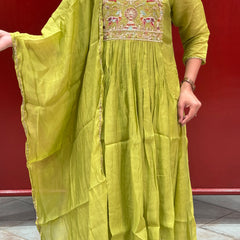 Olive Green Kurti Set