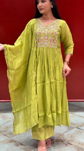 Olive Green Kurti Set