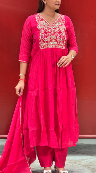 Rani Pink Kurti Set