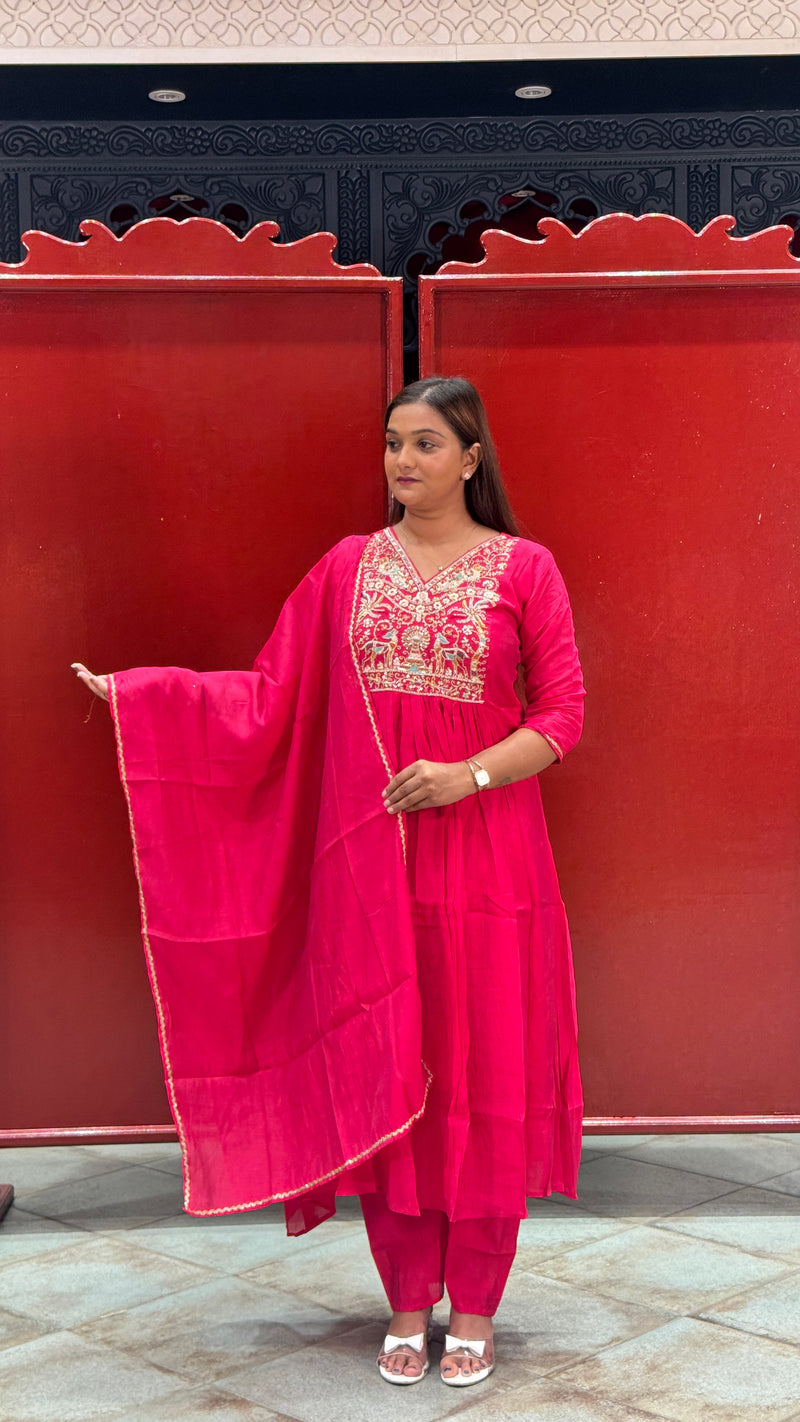 Rani Pink Kurti Set