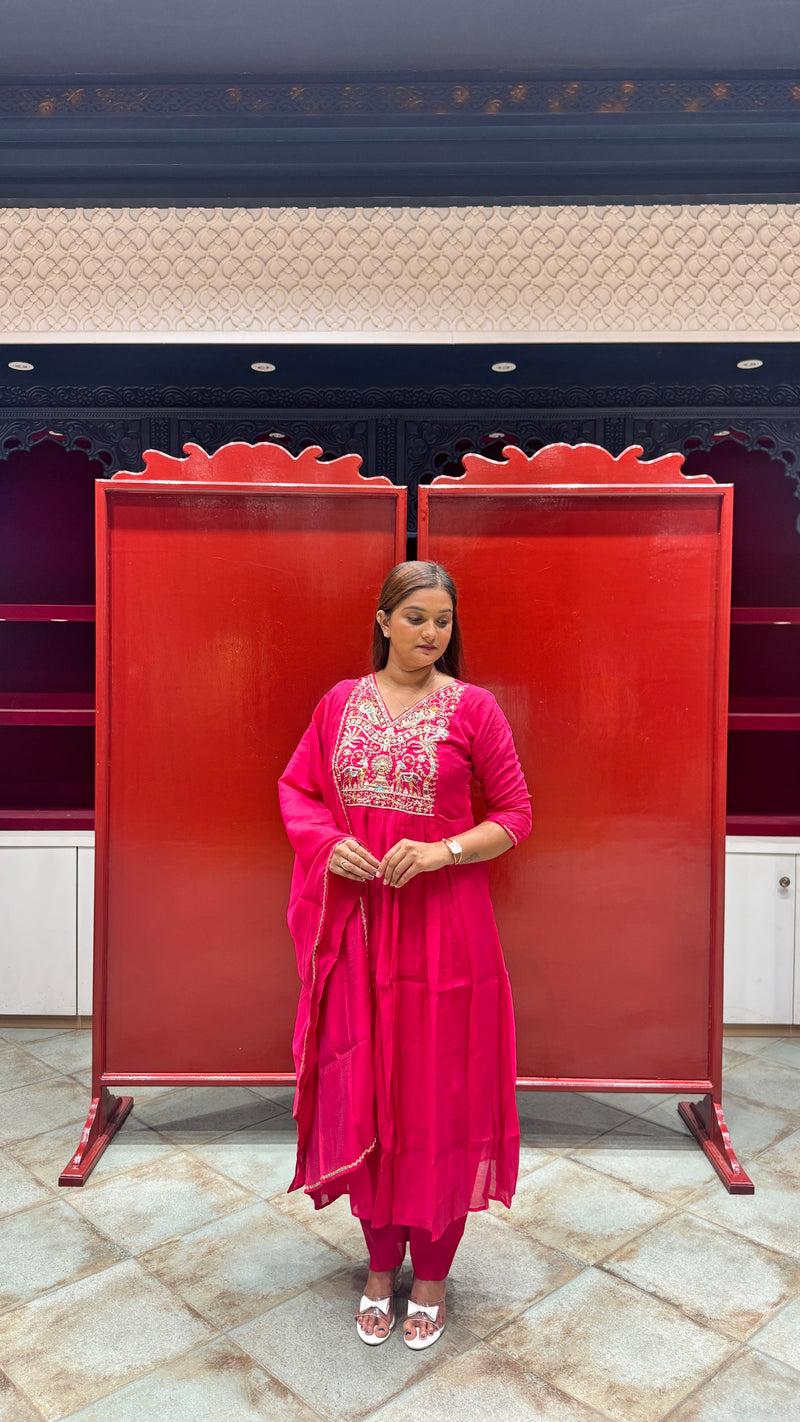 Rani Pink Kurti Set