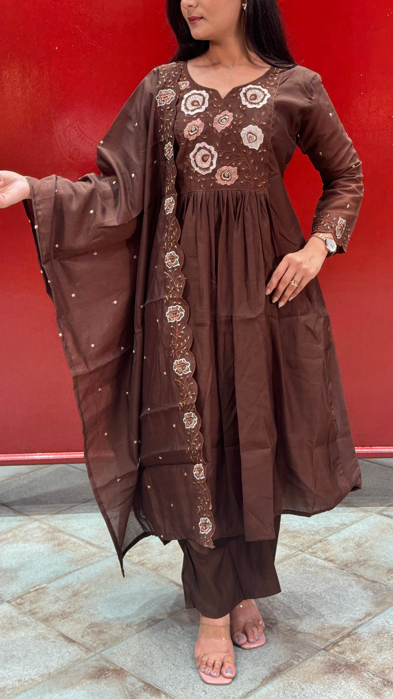 Chocolate Brown Kurti Set