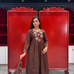 Chocolate Brown Kurti Set