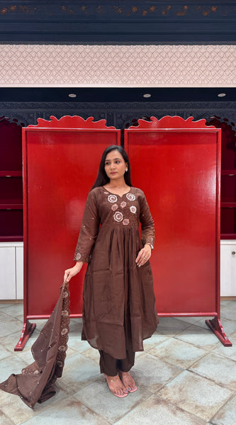 Chocolate Brown Kurti Set