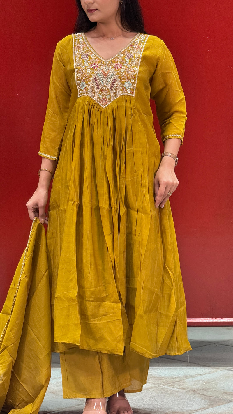 Mustard Yellow Kurti Set