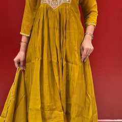 Mustard Yellow Kurti Set