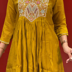 Mustard Yellow Kurti Set