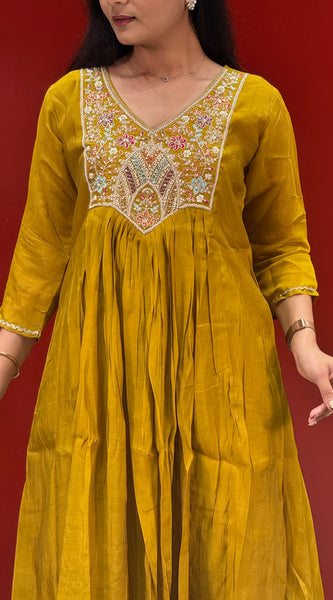 Mustard Yellow Kurti Set
