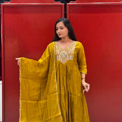 Mustard Yellow Kurti Set