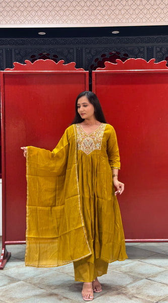 Mustard Yellow Kurti Set