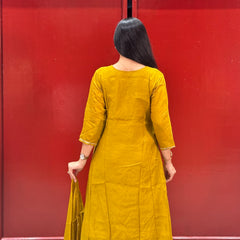 Mustard Yellow Kurti Set