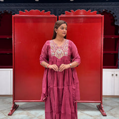 Wine Purple Kurti Set