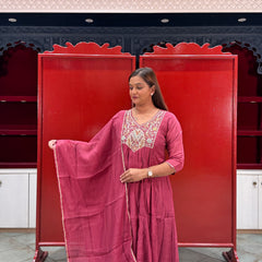 Wine Purple Kurti Set