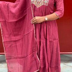 Wine Purple Kurti Set