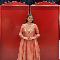 Rust Peach Kurti Set