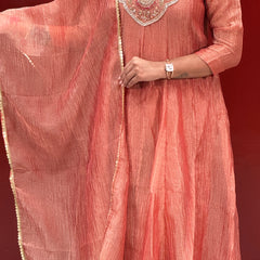 Rust Peach Kurti Set