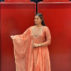Rust Peach Kurti Set