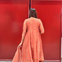 Rust Peach Kurti Set