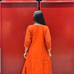Rust Orange Kurti Set