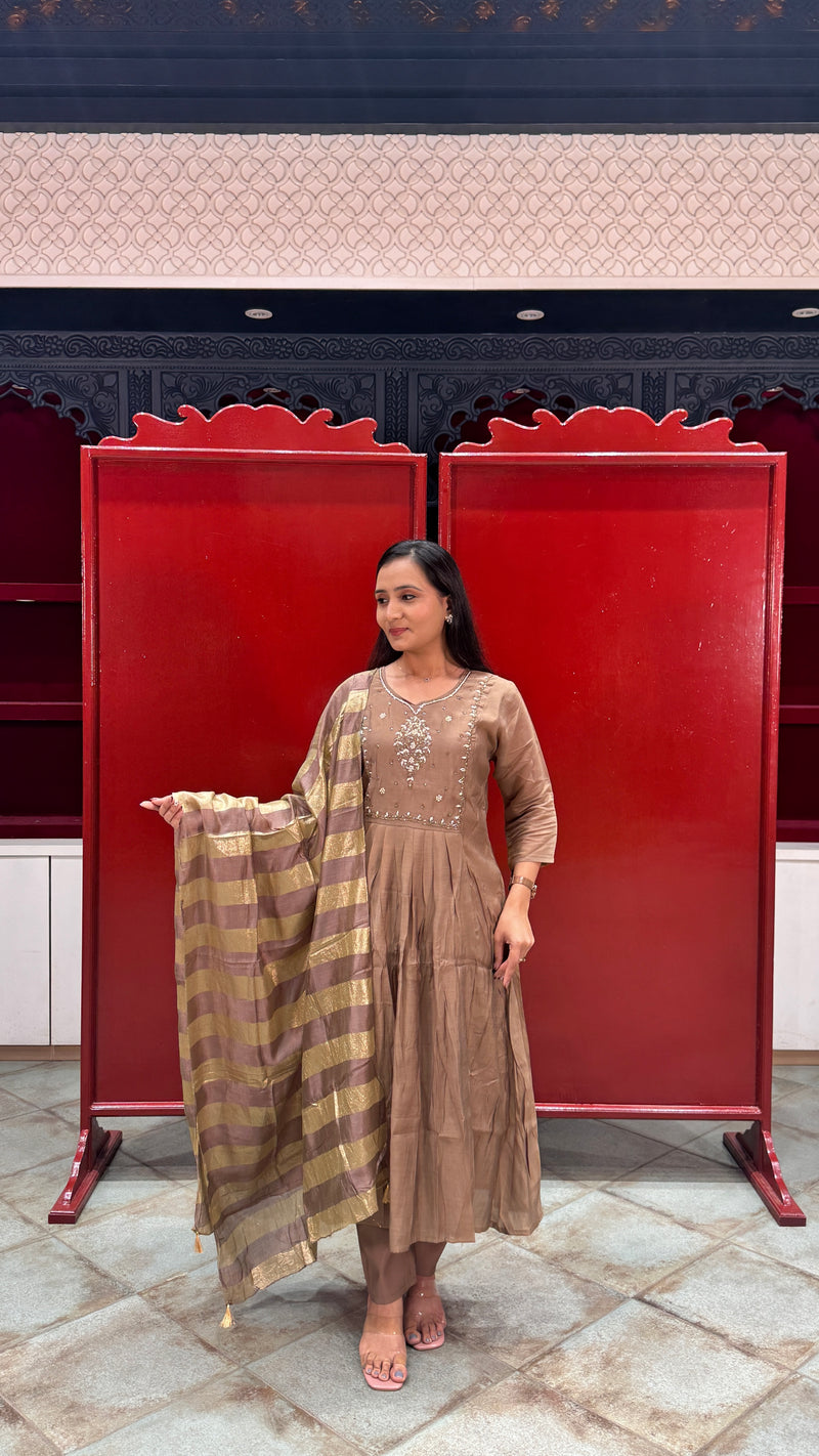 Taupe Brown Kurti Set