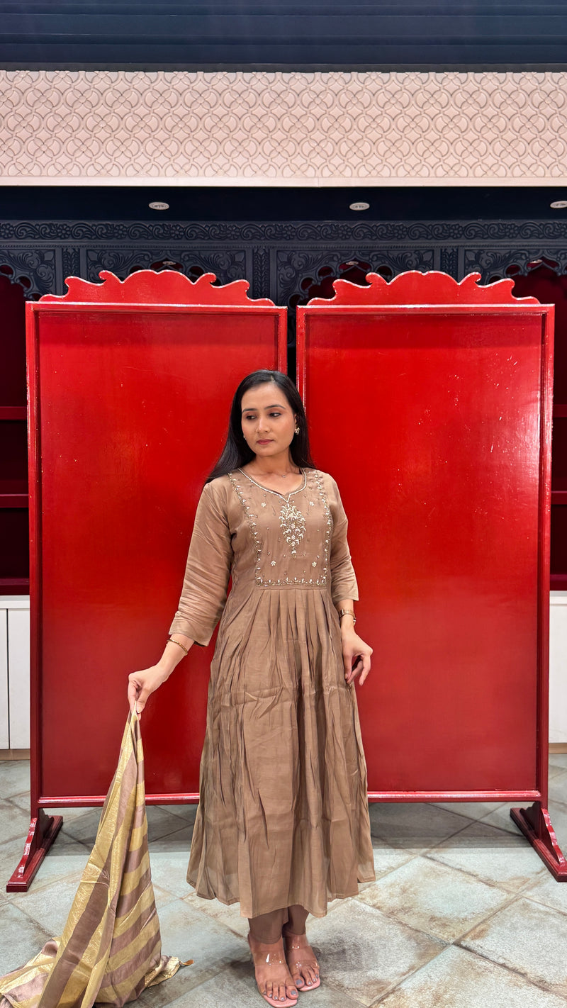 Taupe Brown Kurti Set