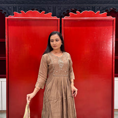 Taupe Brown Kurti Set