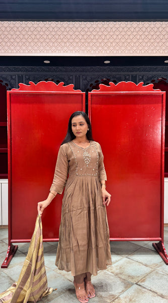 Taupe Brown Kurti Set