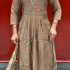 Taupe Brown Kurti Set