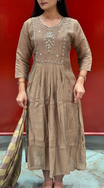 Taupe Brown Kurti Set