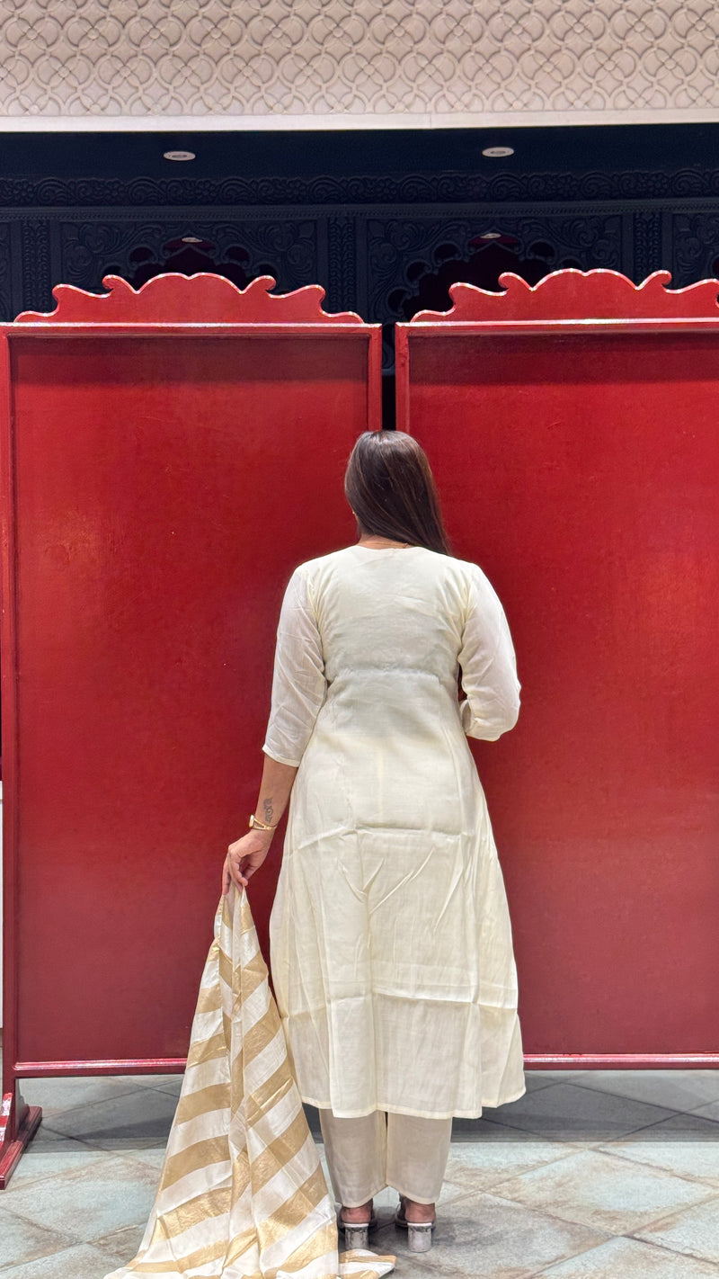 Off-White Kurti Set