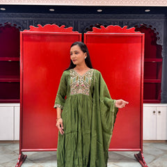 Olive Green Kurti Set