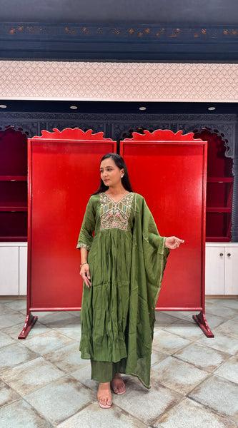 Olive Green Kurti Set